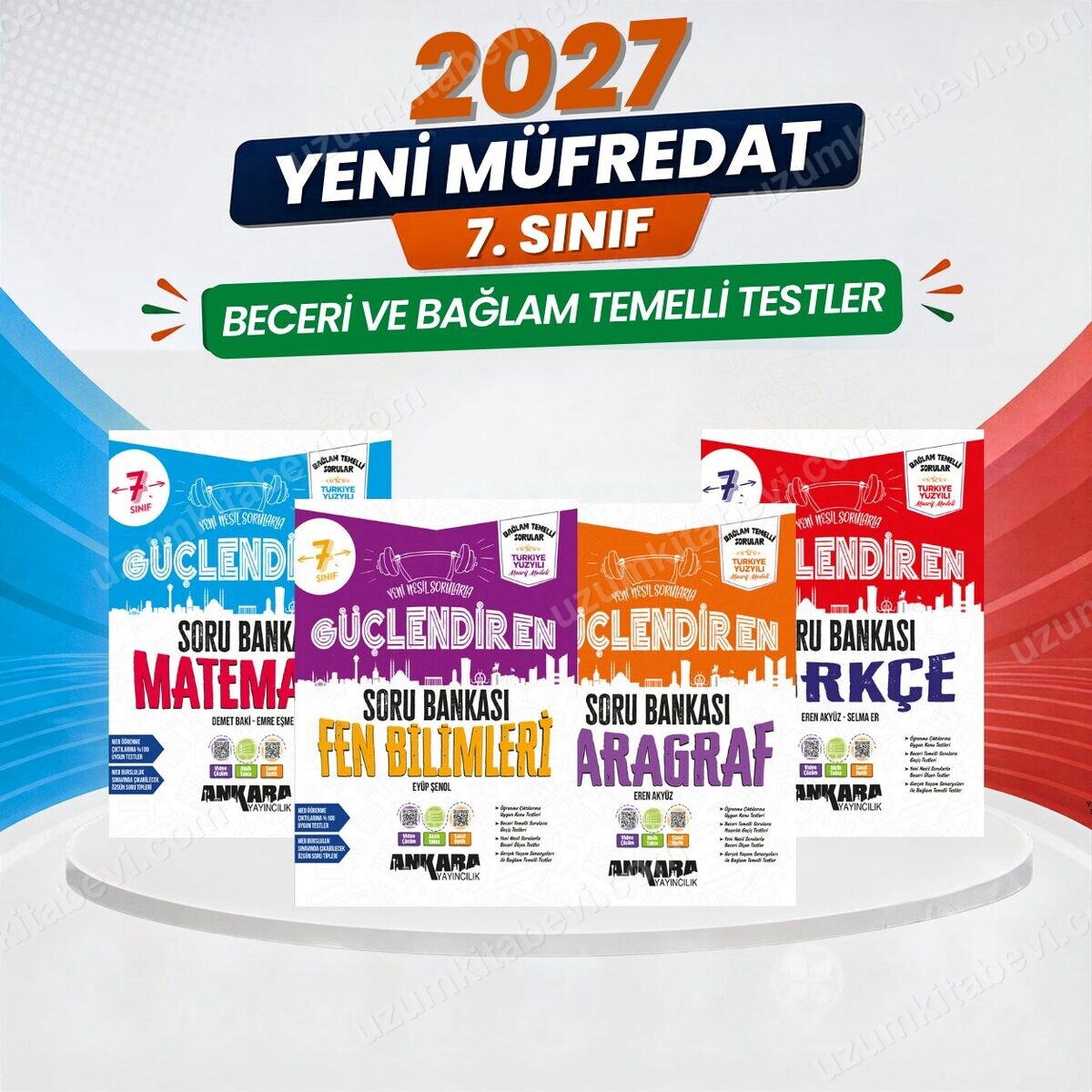 2027 7.Sınıf Güçlendiren M-T-F-P %100 Maarif Bağlam Temelli Yeni Müfredat Soru Bankası Seti( 4 Kitap) - Ankara Yayıncılık kitap kapağı