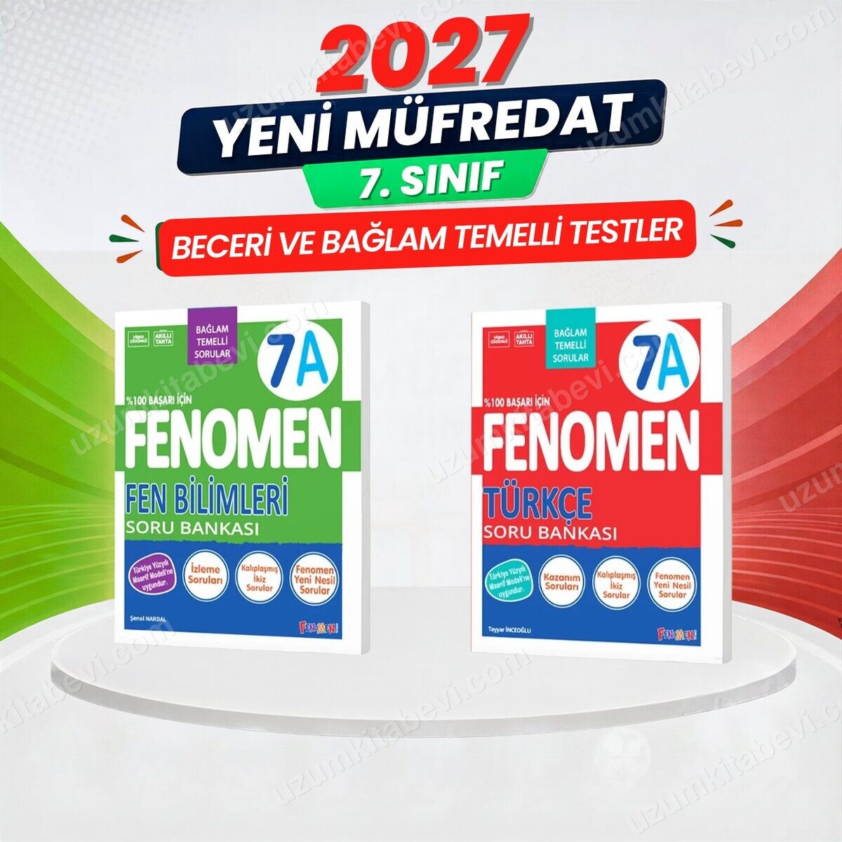 2027 7.Sınıf 7A FEN BİLİMLERİ- 7A TÜRKÇE Maarif Yeni Müfredat Soru Bankası Seti(2 KİTAP)(Kolay-Orta) - FENOMEN OKUL YAYINLARI kitap kapağı