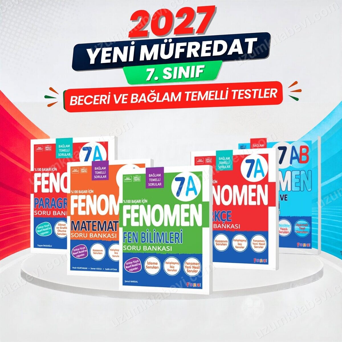 2027 7.Sınıf 7A MAT- 7A TÜRKÇE-7A FEN-7A PARAGRAF -7AB DİN Yeni Müfredat Soru Bankası Seti(5 KİTAP) - FENOMEN OKUL YAYINLARI kitap kapağı