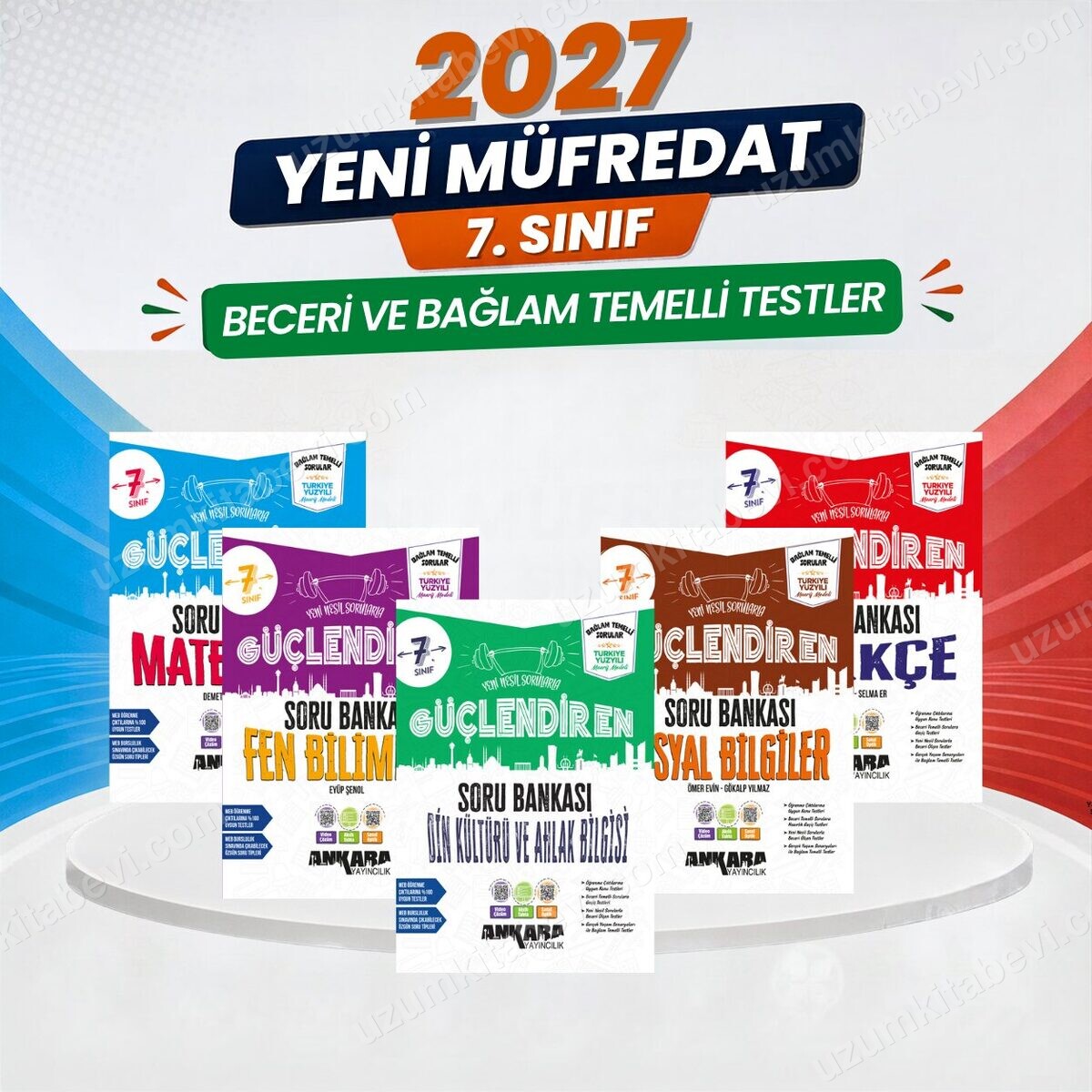 2027 7.Sınıf Güçlendiren M-T-F-S-D  %100 Maarif Bağlam Temelli Yeni Müfredat Soru Bankası Seti(5 Kitap) - Ankara Yayıncılık kitap kapağı
