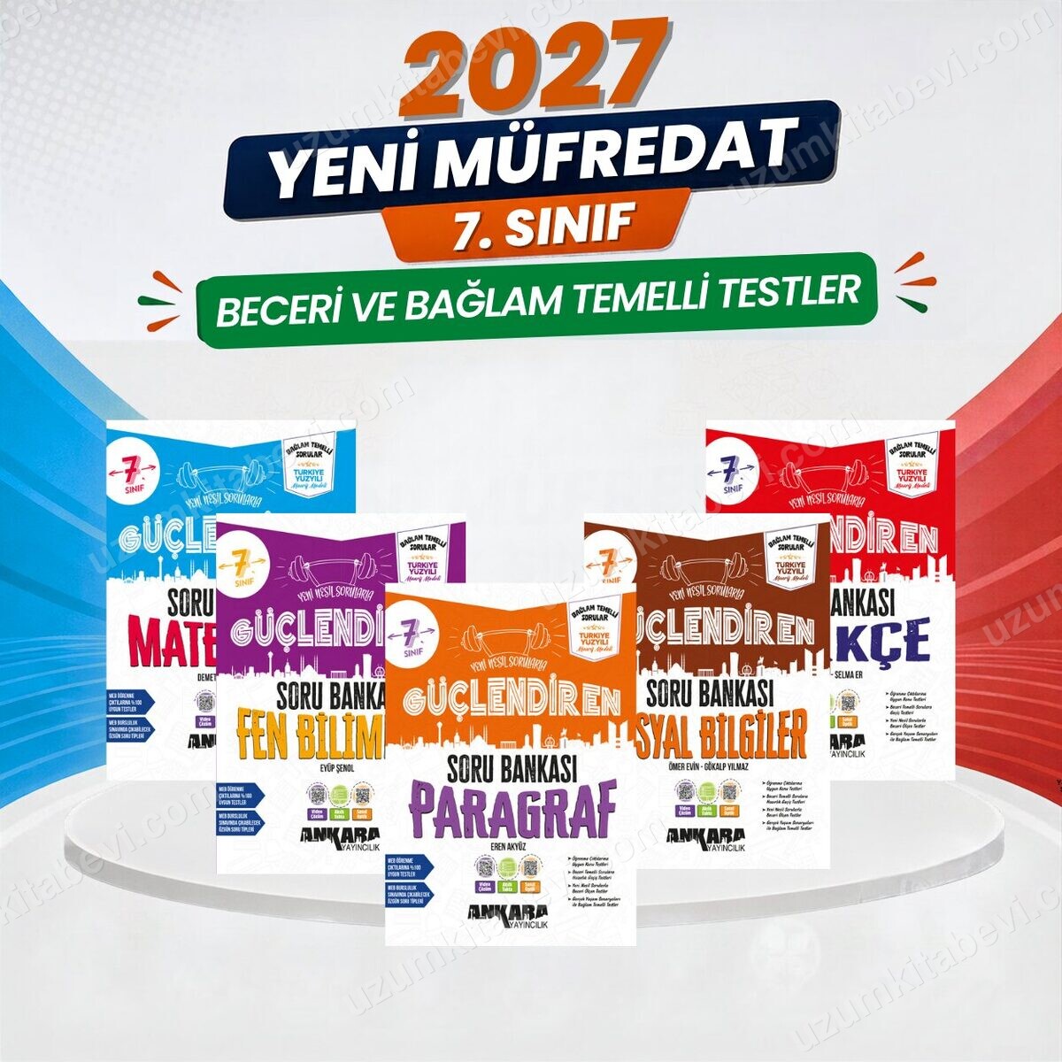 2027 7.Sınıf Güçlendiren M-T-F-S-P  %100 Maarif Bağlam Temelli Yeni Müfredat Soru Bankası Seti(5 Kitap) - Ankara Yayıncılık kitap kapağı