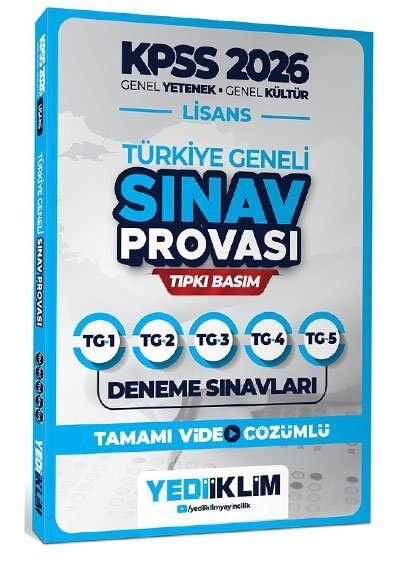 2026 KPSS Lisans GY-GK Türkiye Geneli Sınav Provası Tıpkı Basım Deneme Sınavları Tamamı Video Çözümlü Yediiklim Yayınları