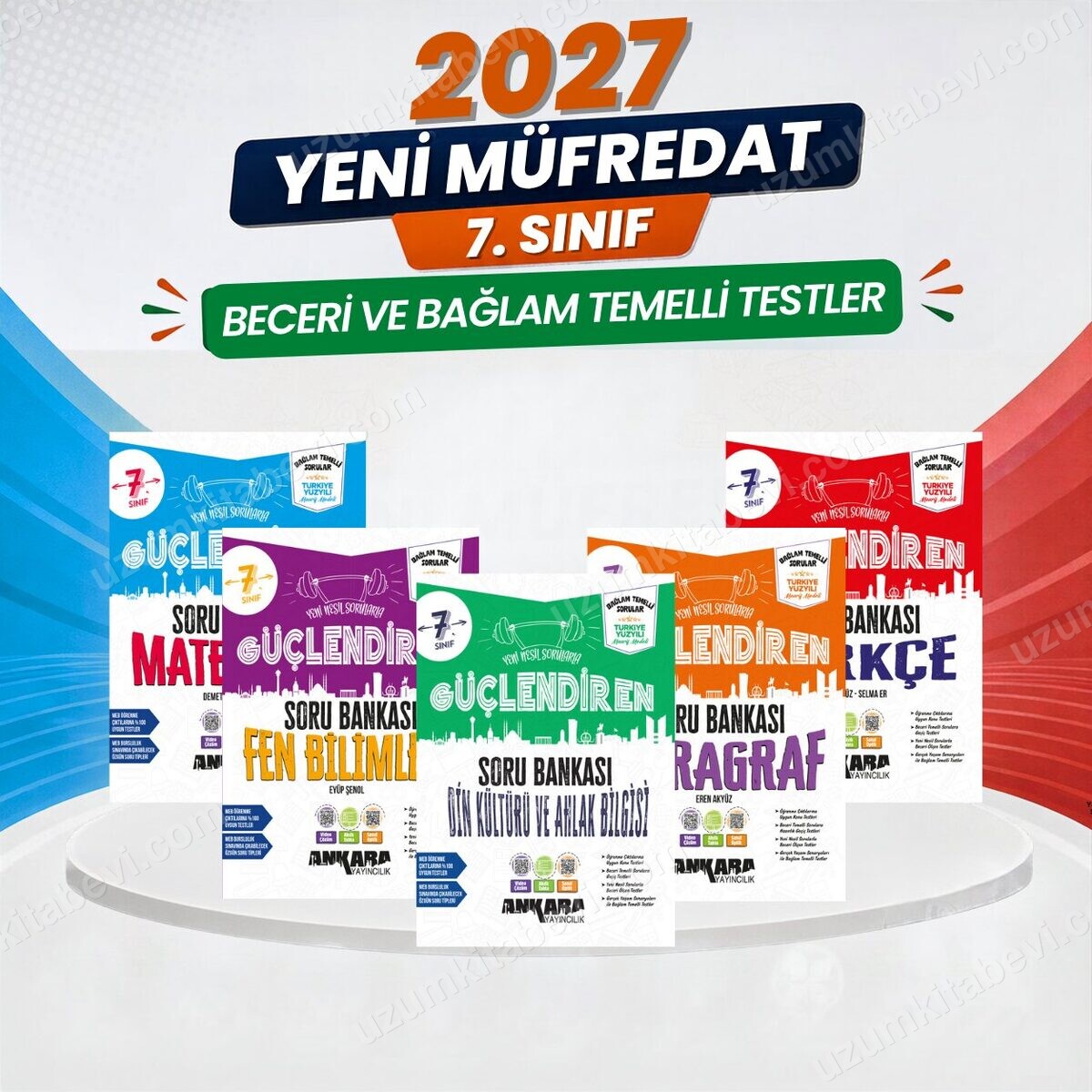 2027 7.Sınıf Güçlendiren M-T-F-D-P  %100 Maarif Bağlam Temelli Yeni Müfredat Soru Bankası Seti(5 Kitap) - Ankara Yayıncılık kitap kapağı