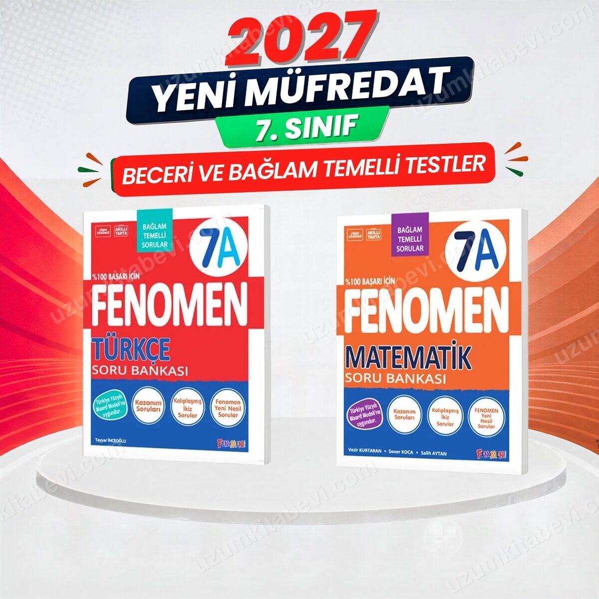 2027 7.Sınıf 7A MATEMATİK- 7A TÜRKÇE Maarif Yeni Müfredat Soru Bankası Seti(2 KİTAP)(Kolay-Orta) - FENOMEN OKUL YAYINLARI kitap kapağı