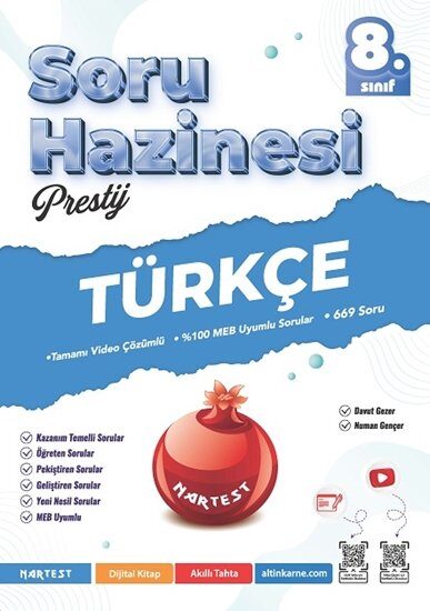 8. SINIF TÜRKÇE SORU HAZİNESİ - Nartest Yayınevi kitap kapağı