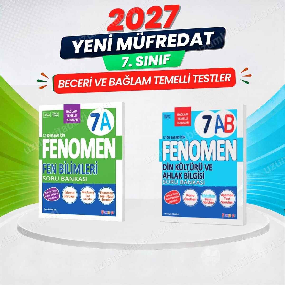 2027 7.Sınıf 7A FEN BİLİMLERİ- 7AB DİN KÜLTÜRÜ Maarif Yeni Müfredat Soru Bankası Seti(2 KİTAP)(Kolay-Orta) - FENOMEN OKUL YAYINLARI kitap kapağı