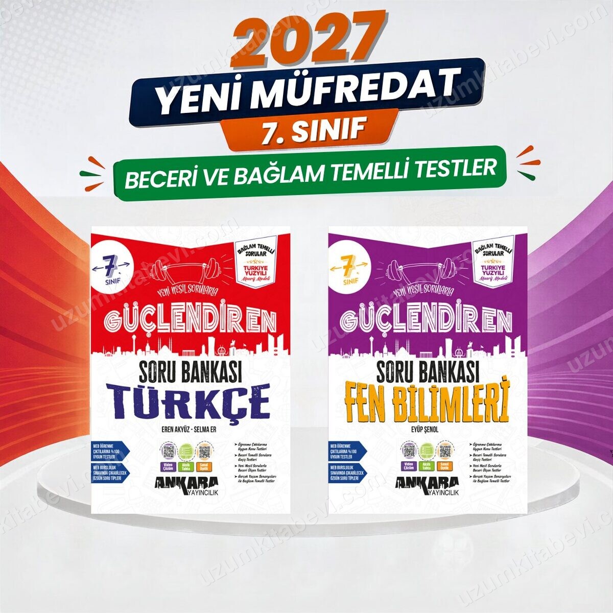2027 7.Sınıf Güçlendiren T-F %100 Maarif Bağlam Temelli Yeni Müfredat Soru Bankası Seti( 2 Kitap) - Ankara Yayıncılık kitap kapağı