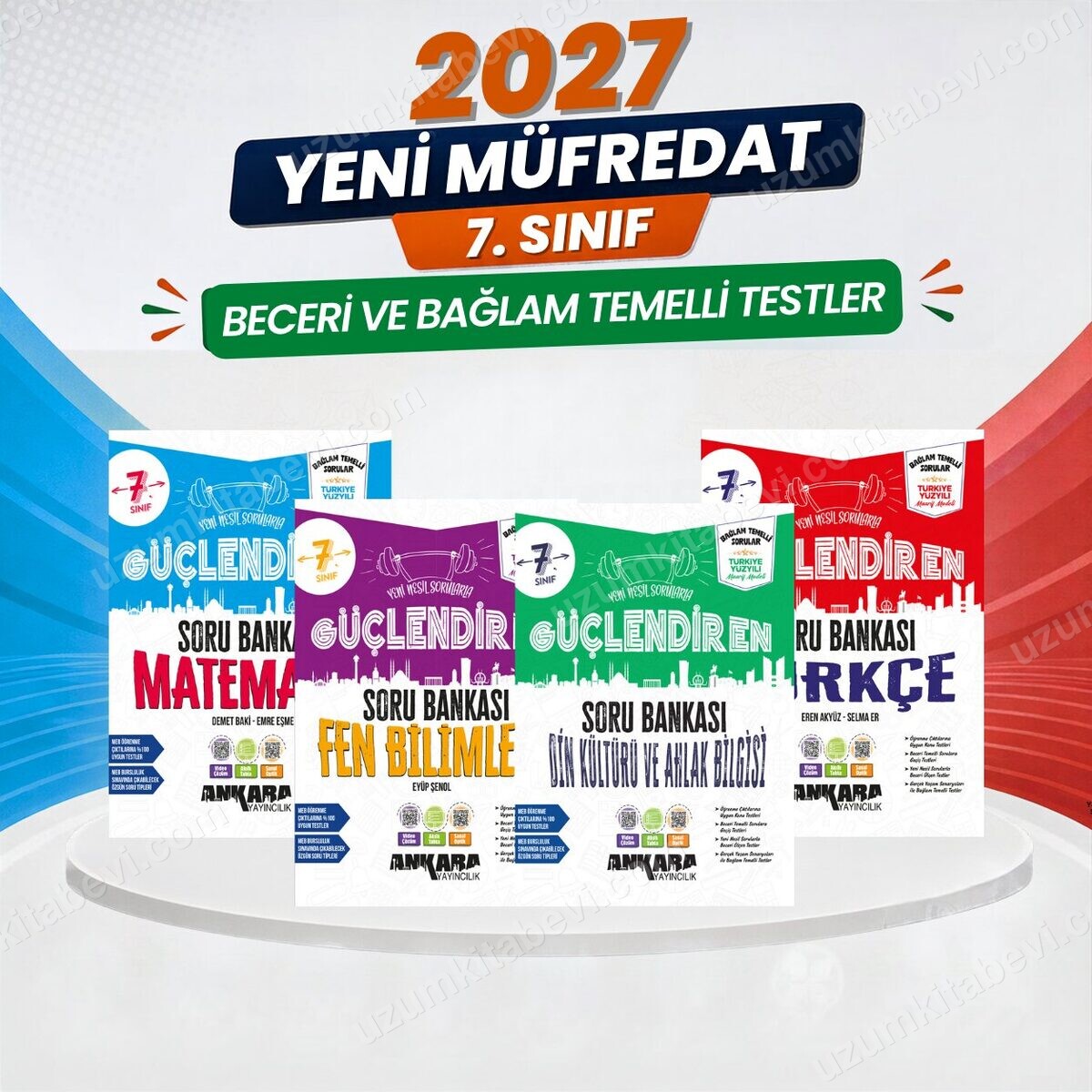 2027 7.Sınıf Güçlendiren M-T-F-D %100 Maarif Bağlam Temelli Yeni Müfredat Soru Bankası Seti( 4 Kitap) - Ankara Yayıncılık kitap kapağı
