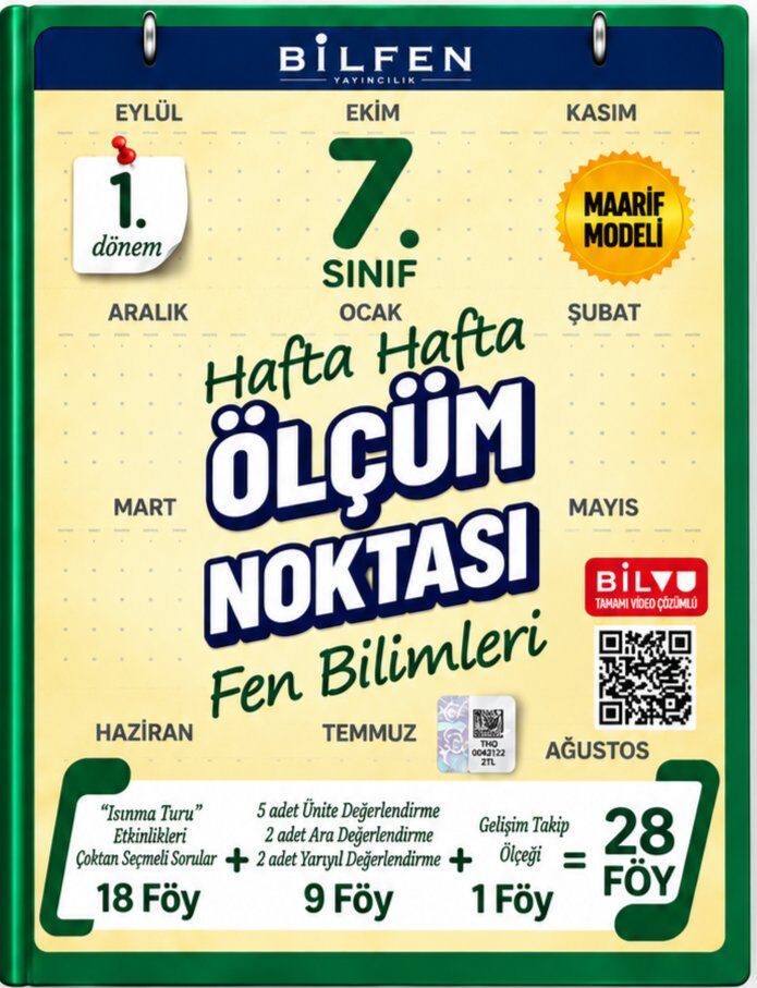 Bilfen Yayıncılık Bilfen 7.Sınıf Ölçüm noktası 2027 Fen Bilimleri %100 MAARİF Model Bağlamsal Soru Bankası(YENİ ÜRÜN) - Bilfen Yayıncılık kitap kapağı