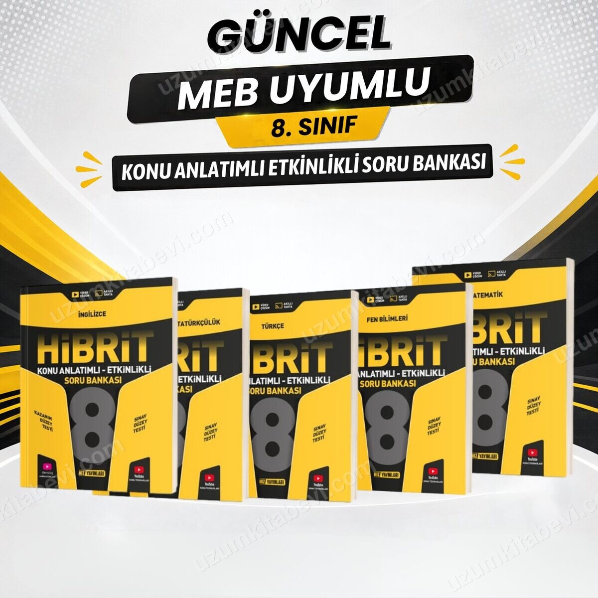 Hız Yayınları Güncel Müfredat 8.SINIF HİBRİT Mat.-Fen-Türkçe-İnk.Tar.-İng.Konu Anlatımlı Etkinlikli Soru Bankası - Hız Yayınları kitap kapağı