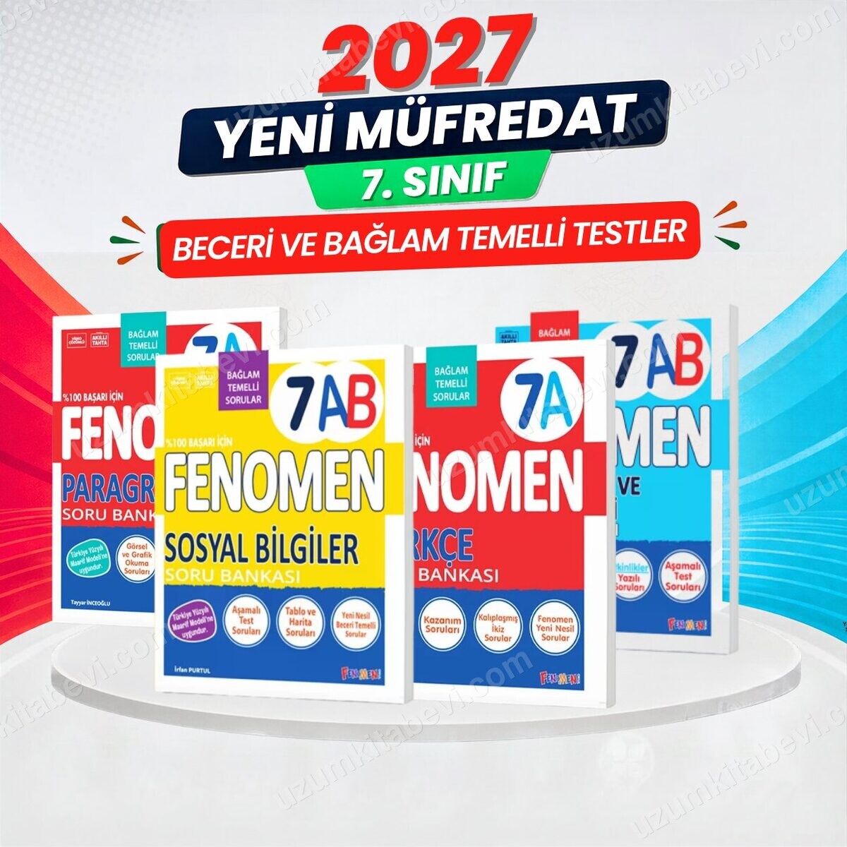 2027 7.Sınıf 7A TÜRKÇE-7A PARAGRAF -7AB SOSYAL -7AB DİN Yeni Müfredat Soru Bankası Seti(4 KİTAP) - FENOMEN OKUL YAYINLARI kitap kapağı