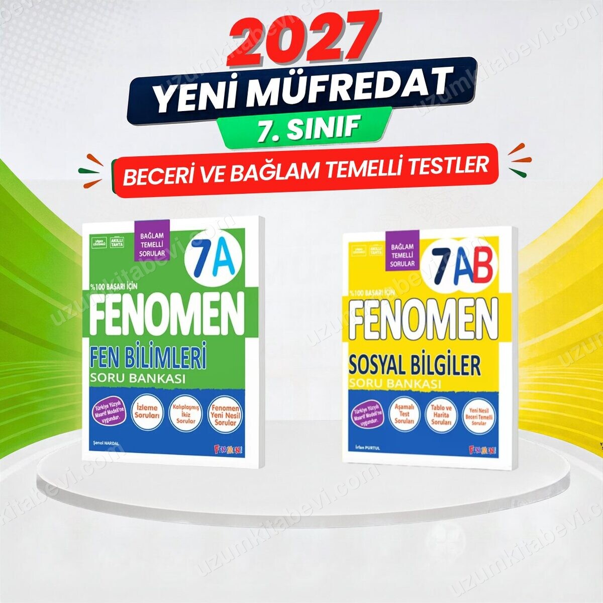 2027 7.Sınıf 7A FEN BİLİMLERİ- 7AB SOSYAL BİLGİLER Maarif Yeni Müfredat Soru Bankası Seti(2 KİTAP)(Kolay-Orta) - FENOMEN OKUL YAYINLARI kitap kapağı