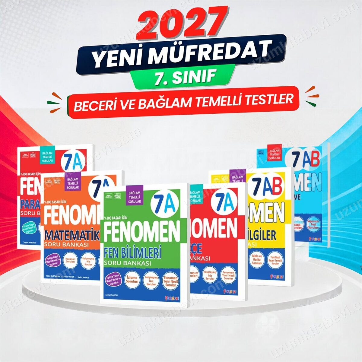 2027 7.Sınıf 7A MAT- 7A TÜRKÇE-7A FEN-7A PARAGRAF -7AB DİN-7AB SOSYAL Yeni Müfredat Soru Bankası Seti - FENOMEN OKUL YAYINLARI kitap kapağı
