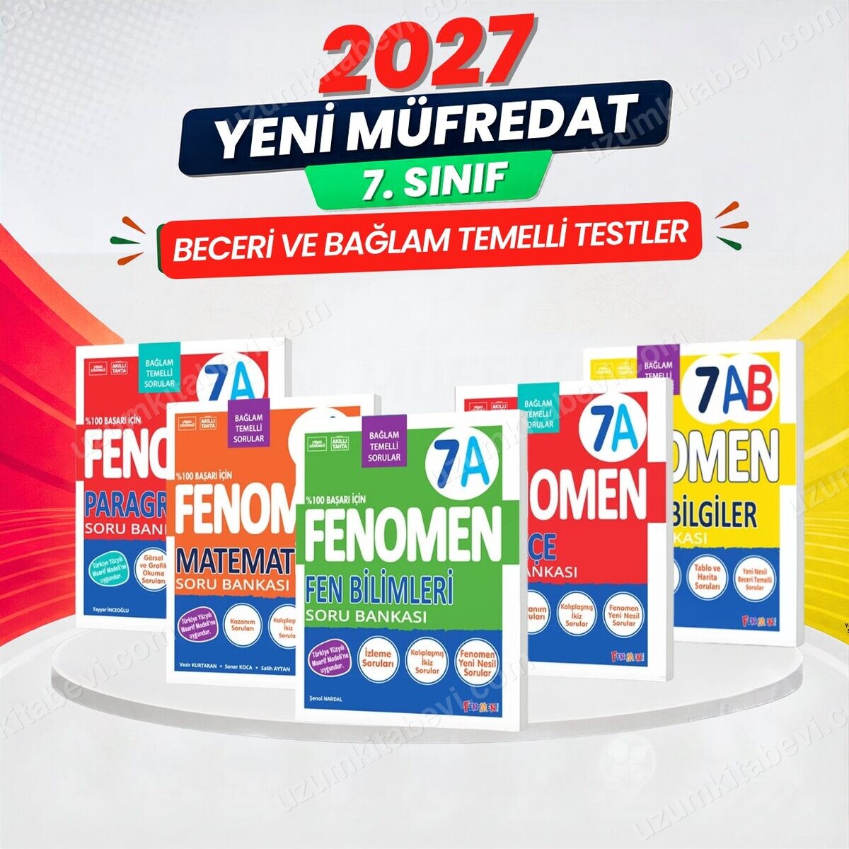 2027 7.Sınıf 7A MAT- 7A TÜRKÇE-7A FEN-7A PARAGRAF -7AB SOSYAL Yeni Müfredat Soru Bankası Seti(5 KİTAP) - FENOMEN OKUL YAYINLARI kitap kapağı