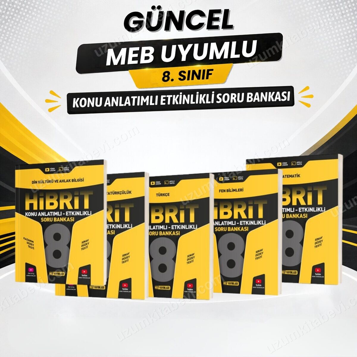 Hız Yayınları Güncel Müfredat 8.SINIF HİBRİT Mat.-Fen-Türkçe-İnk.Tar.-Din Konu Anlatımlı Etkinlikli Soru Bankası - Hız Yayınları kitap kapağı