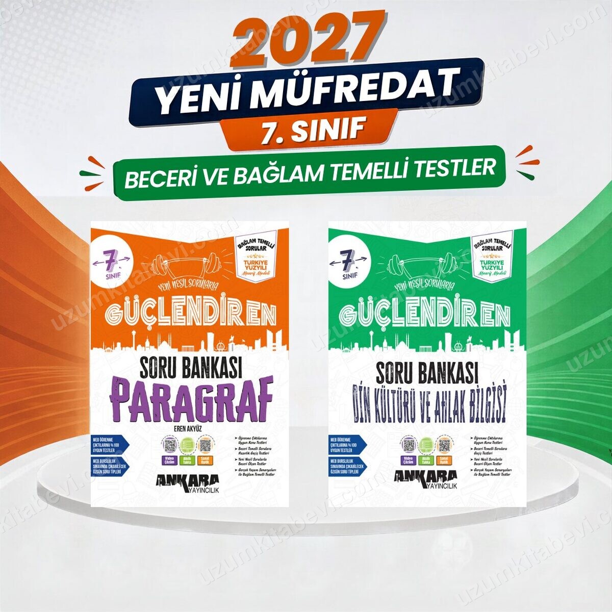 2027 7.Sınıf Güçlendiren D-P %100 Maarif Bağlam Temelli Yeni Müfredat Soru Bankası Seti( 2 Kitap) - Ankara Yayıncılık kitap kapağı