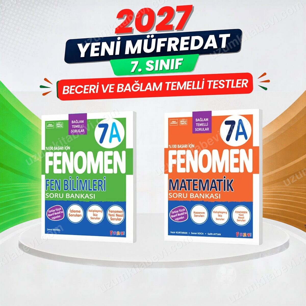 2027 7.Sınıf 7A MATEMATİK- 7A FEN BİLİMLERİ Maarif Yeni Müfredat Soru Bankası Seti(2 KİTAP)(Kolay-Orta) - FENOMEN OKUL YAYINLARI kitap kapağı