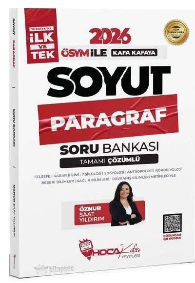 2026 KPSS TYT ALES DGS Soyut Paragraf Soru Bankası Çözümlü - Öznur Saat Yıldırım Hoca Kafası Yayınları