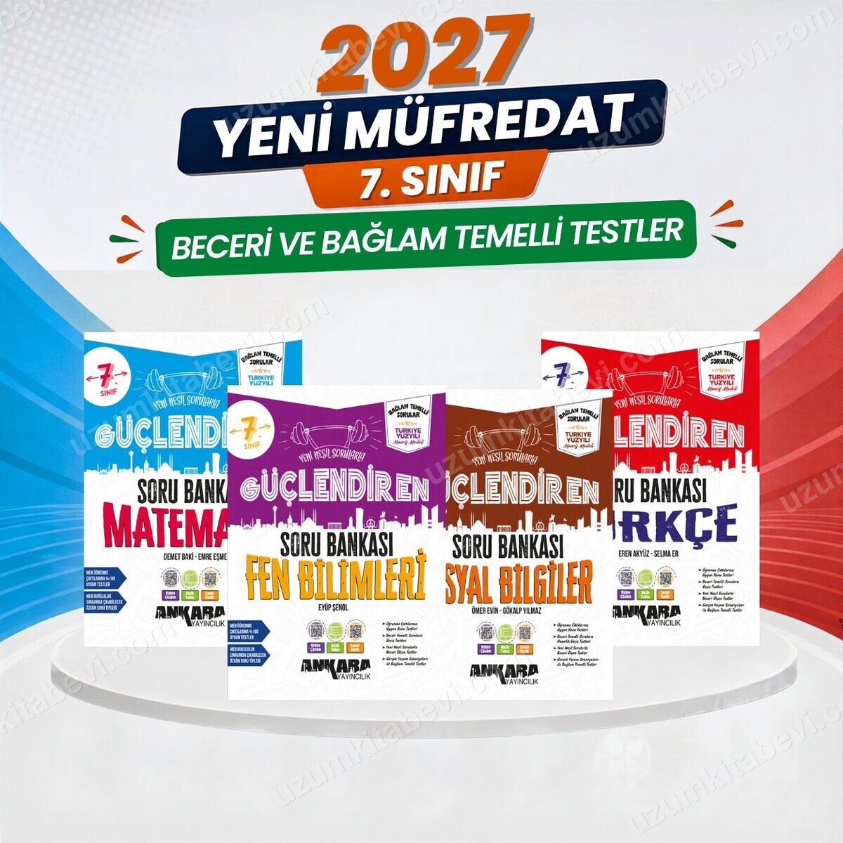 2027 7.Sınıf Güçlendiren M-T-F-S %100 Maarif Bağlam Temelli Yeni Müfredat Soru Bankası Seti( 4 Kitap) - Ankara Yayıncılık kitap kapağı