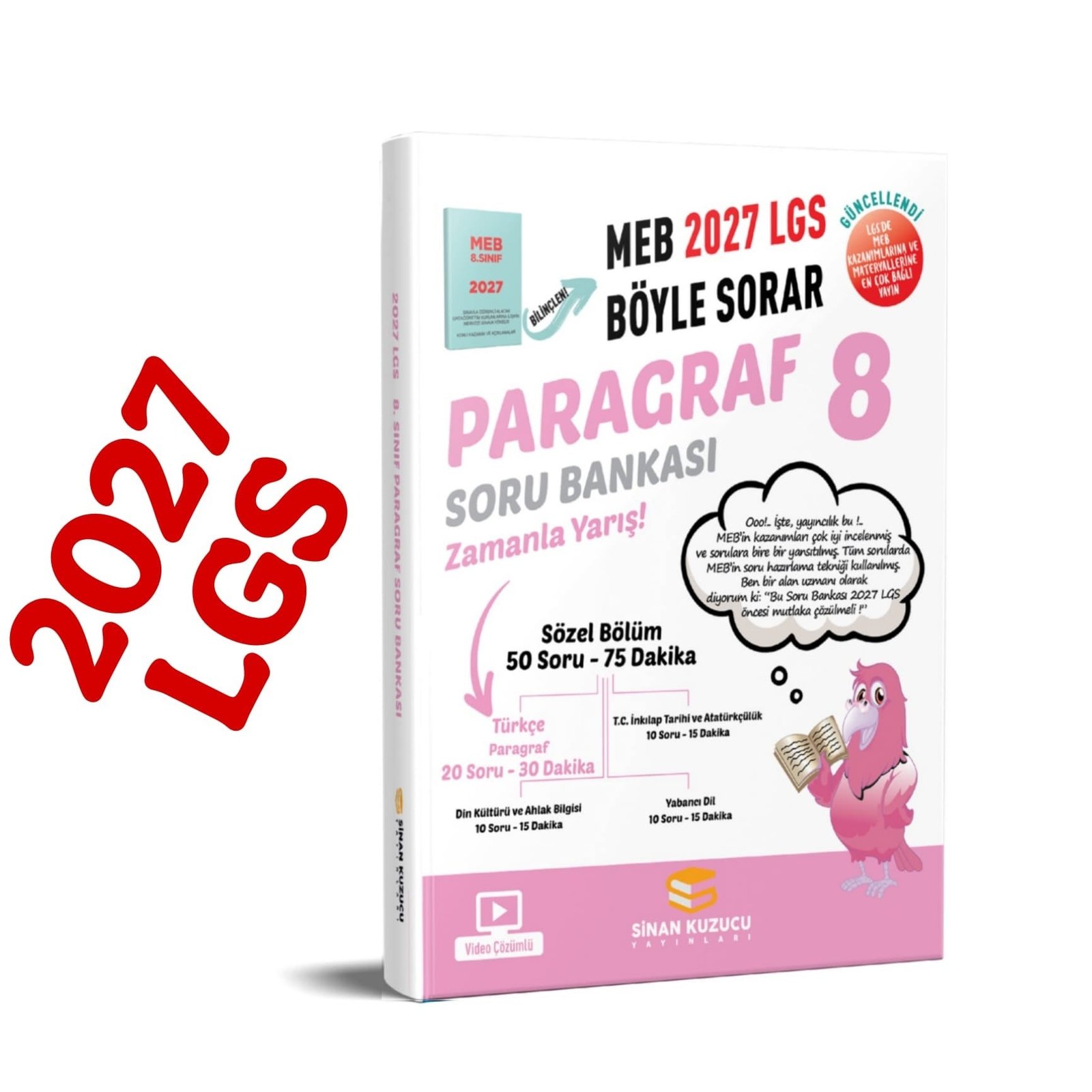 Sinan Kuzucu Yayınları 8.Sınıf LGS Hazırlık 2027 Lgs Meb Böyle Sorar PARAGRAF Soru Bankası Video Çözümlü