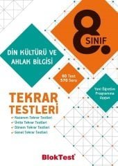 Blok Test 8. Sınıf Din Kültürü ve Ahlak Bilgisi Tekrar Testleri Blok Test Yayınları