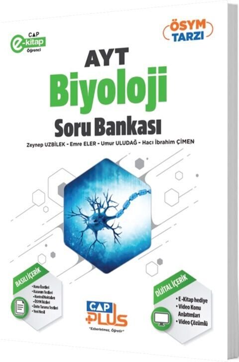 ÇAP YKS AYT PLUS Soru Bankası BİYOLOJİ -  (GÜNCEL MÜFREDAT)2027 MÜFREDATA UYGUN