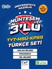 Çap Yayınları YKS TYT MSÜ KPSS Türkçe Muhteşem 3 lü Set Çap Yayınları