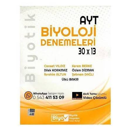 Biyotik YKS AYT Deneme (30*13) Biyoloji - 2026-27 - Biyotik Yayınları kitap kapağı