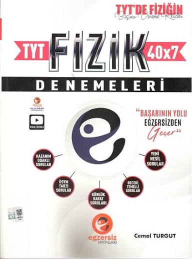 Egzersiz TYT Denemeleri Fizik - 2024-25 - Egzersiz Yayınları kitap kapağı