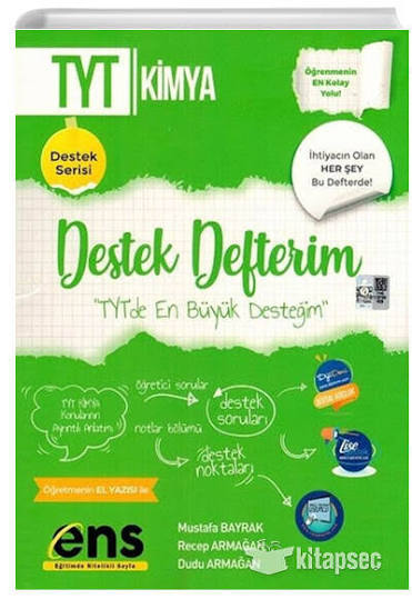 Ens TYT Destek Defterim Kimya - 2024-25 - ENS Yayınları kitap kapağı
