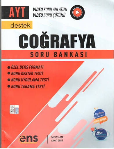 Ens Destek YKS AYT Soru Bankası Coğrafya - 2024-25 - ENS Yayınları kitap kapağı