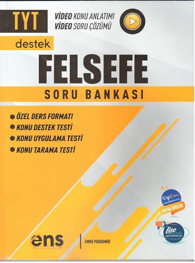 Ens Destek TYT Soru Bankası Felsefe - 2024-25 - ENS Yayınları kitap kapağı