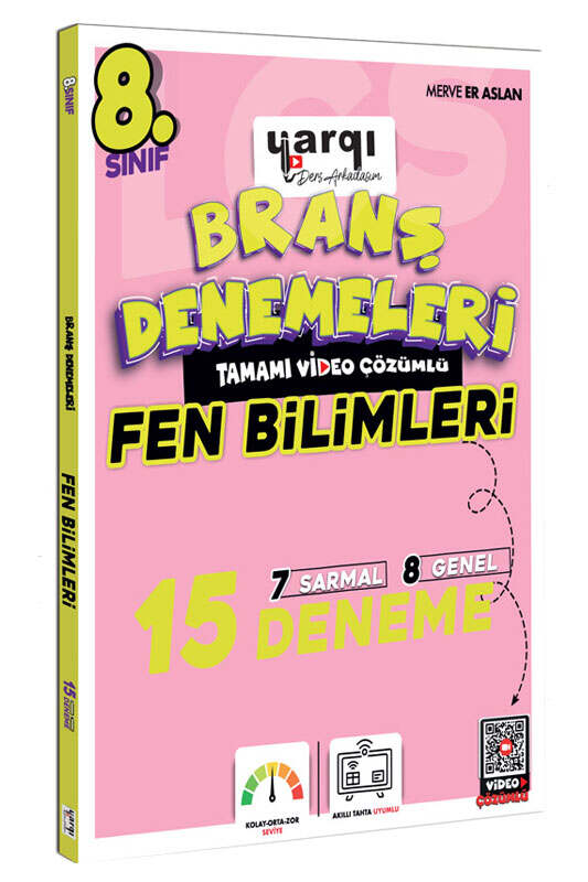 Yargı Ders Arkadaşım 8. Sınıf Tamamı Video Çözümlü Fen Bilimleri 15 Branş Denemeleri - Yargı Ders Arkadaşım kitap kapağı