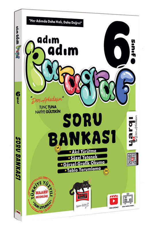Yargı Ders Arkadaşım 6. Sınıf Adım Adım Paragraf Soru Bankası - Yargı Ders Arkadaşım kitap kapağı