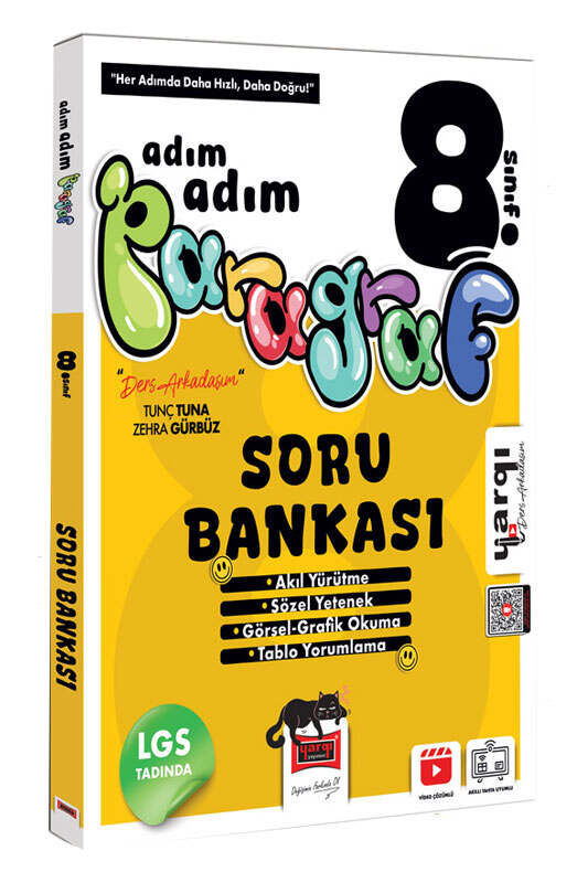 Yargı Ders Arkadaşım 8. Sınıf Adım Adım Paragraf Soru Bankası - Yargı Ders Arkadaşım kitap kapağı