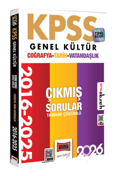 Yargı Yayınları 2026 KPSS Genel Kültür Tarih-Coğrafya-Vatandaşlık 2016-2026 Konu Konu Tamamı Çözümlü Çıkmış Sorular - Yargı KPSS kitap kapağı