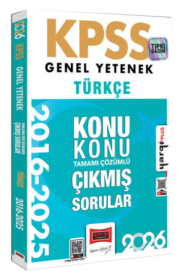 Yargı Yayınları 2026 KPSS Genel Yetenek Türkçe 2016-2026 Konu Konu Tamamı Çözümlü Çıkmış Sorular - Yargı KPSS kitap kapağı