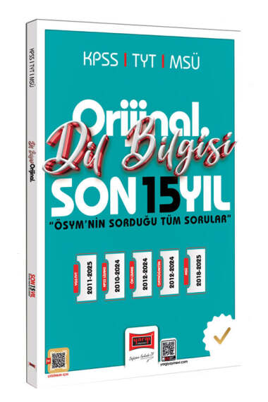 Yargı Yayınları 2026 KPSS TYT MSÜ Orijinal Dil Bilgisi Son 15 Yıl Çıkmış Sorular - Yargı KPSS kitap kapağı