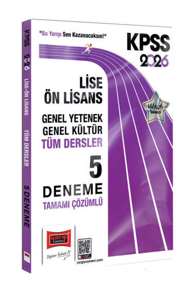 Yargı Yayınları 2026 KPSS GK-GY Lise Ön Lisans Tüm Dersler Tamamı Çözümlü 5 Deneme - Yargı KPSS kitap kapağı