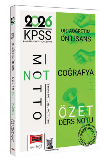 Yargı Yayınları 2026 KPSS Ortaöğretim Ön Lisans Motto Serisi Coğrafya Özet Ders Notu - Yargı KPSS kitap kapağı