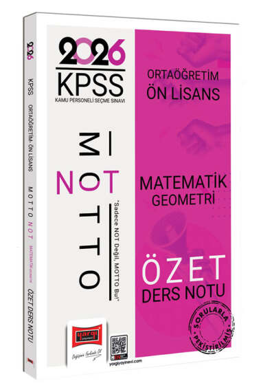 Yargı Yayınları 2026 KPSS Ortaöğretim Ön Lisans Motto Serisi Matematik-Geometri Özet Ders Notu - Yargı KPSS kitap kapağı