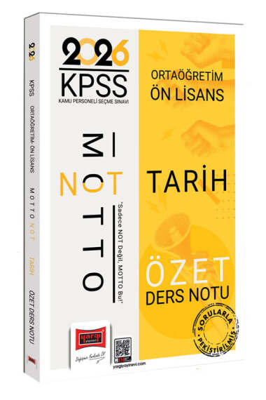Yargı Yayınları 2026 KPSS Ortaöğretim Ön Lisans Motto Serisi Tarih Özet Ders Notu - Yargı KPSS kitap kapağı