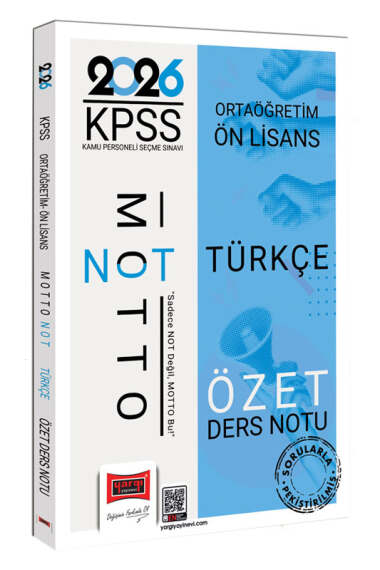 Yargı Yayınları 2026 KPSS Ortaöğretim Ön Lisans Motto Serisi Türkçe Özet Ders Notu - Yargı KPSS kitap kapağı