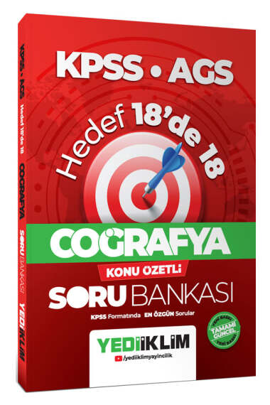 Yediiklim Yayınları KPSS AGS Coğrafya Hedef 18'de 18 Konu Özetli Soru Bankası - Yediiklim Yayınları kitap kapağı