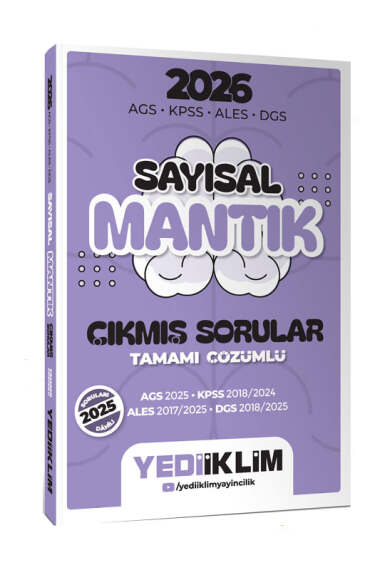Yediiklim Yayınları 2026 AGS KPSS ALES DGS Sayısal Mantık Tamamı Çözümlü Çıkmış Sorular - Yediiklim Yayınları kitap kapağı