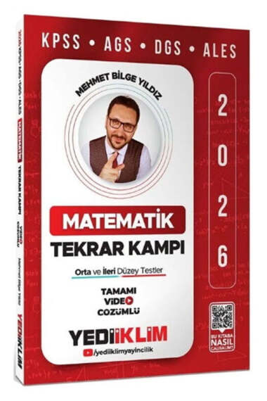 Yediiklim Yayınları 2026 KPSS AGS DGS ALES Matematik Tamamı Video Çözümlü Tekrar Kampı - Yediiklim Yayınları kitap kapağı