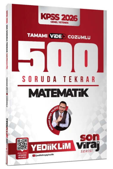 Yediiklim Yayınları 2026 KPSS Matematik Son Viraj Serisi Tamamı Video Çözümlü 500 Soruda Genel Tekrar Kampı - Yediiklim Yayınları kitap kapağı