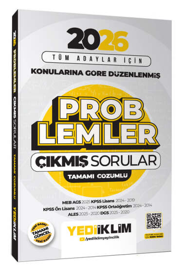 Yediiklim Yayınları 2026 Tüm Adaylar İçin Problemler Konularına Göre Düzenlenmiş Tamamı Çözümlü Çıkmış Sorular - Yediiklim Yayınları kitap kapağı
