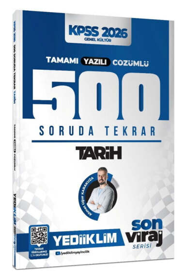 Yediiklim Yayınları 2026 KPSS AGS Tarih Son Viraj Serisi Tamamı Yazılı Çözümlü 500 Soruda Genel Tekrar Kampı - Yediiklim Yayınları kitap kapağı
