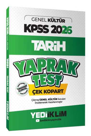 Yediiklim Yayınları 2026 KPSS-AGS Genel Kültür Tarih Çek Kopart Yaprak Test - Yediiklim Yayınları kitap kapağı